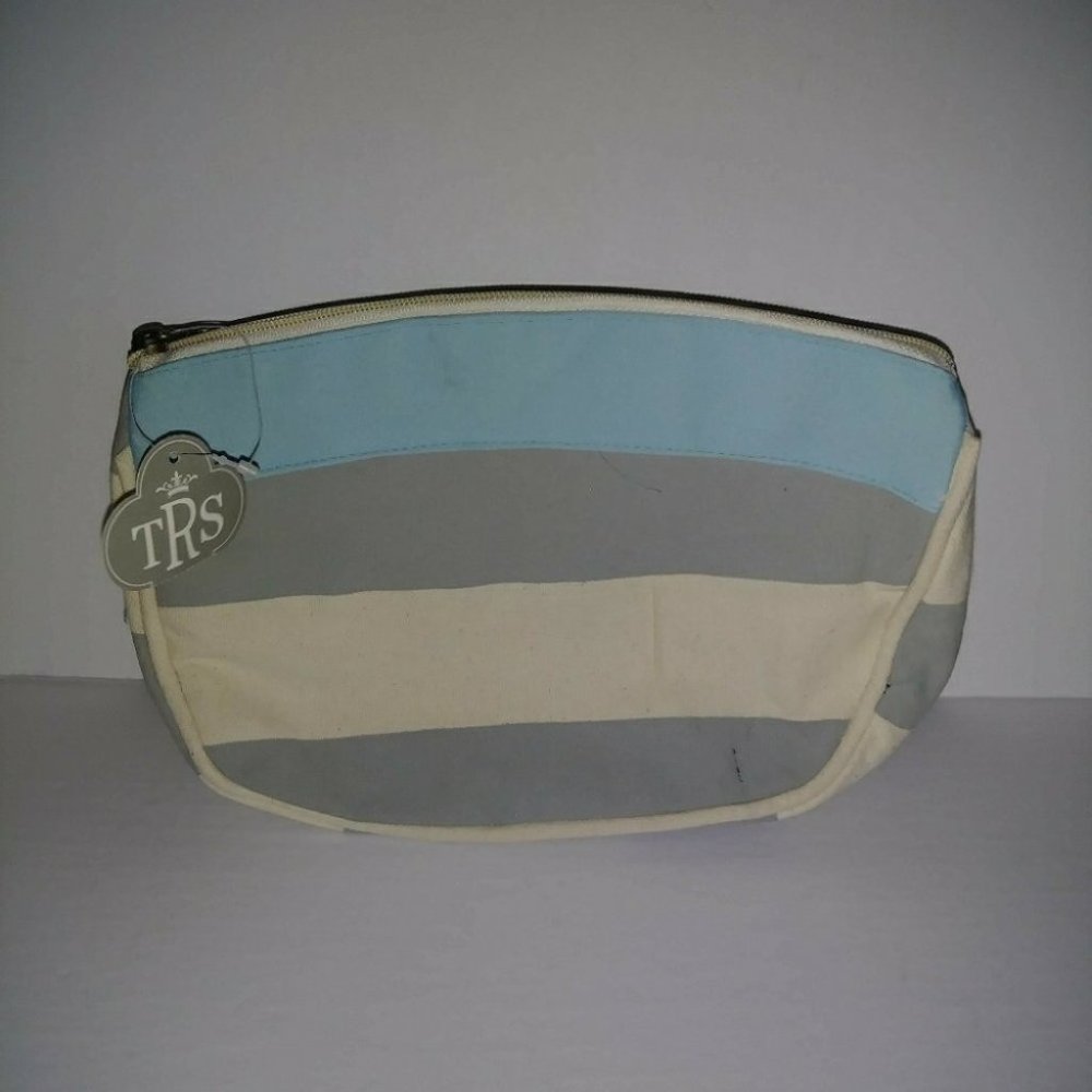 TRS The Royal Standard Striped Canvas Makeup Sac